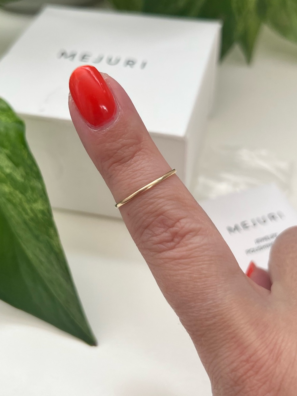 Mejuri 14K Yellow Gold Thin Band, Minimalist, Size 6